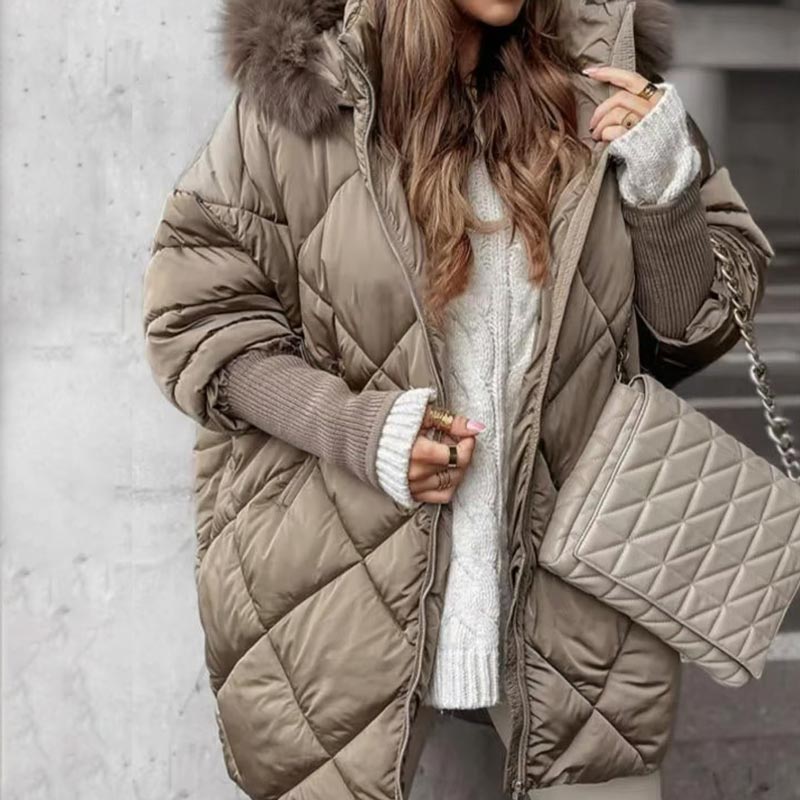 Aurora™ | Quilted Parka Coat with Knitted Sleeves Valrynlondon