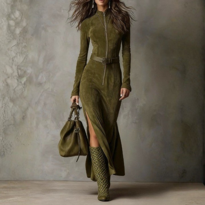 Maisie – Long Suede Dress Valrynlondon