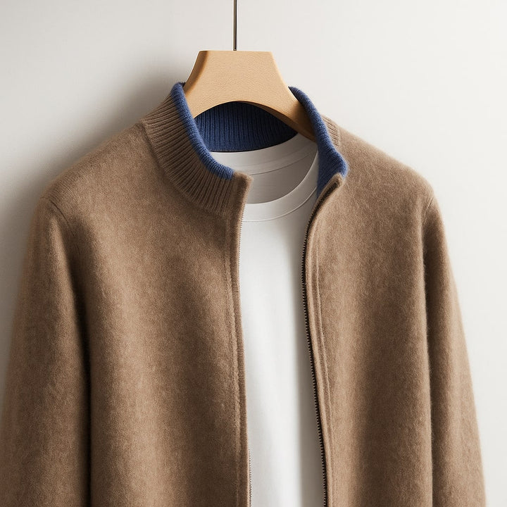 Cambridge | Elegant Wool Zip Cardigan Valrynlondon