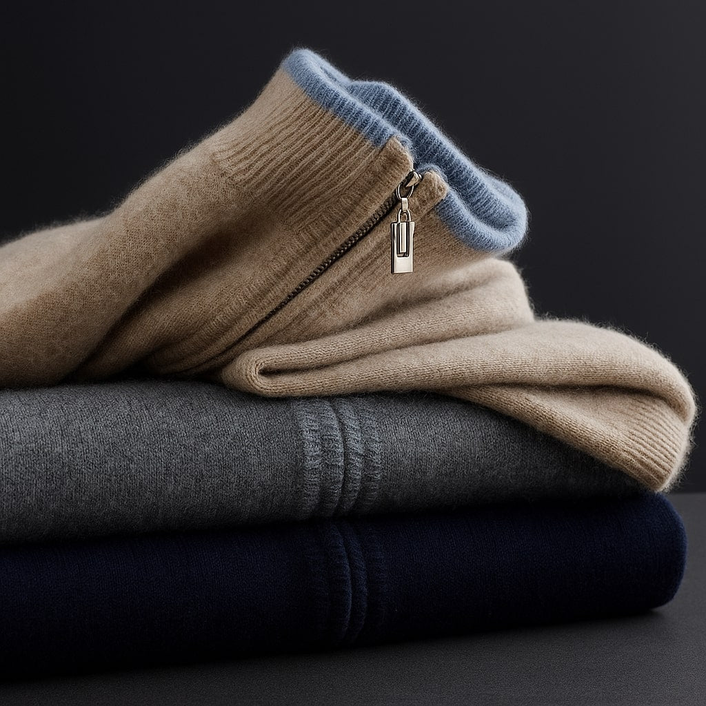 Cambridge | Elegant Wool Zip Cardigan Valrynlondon