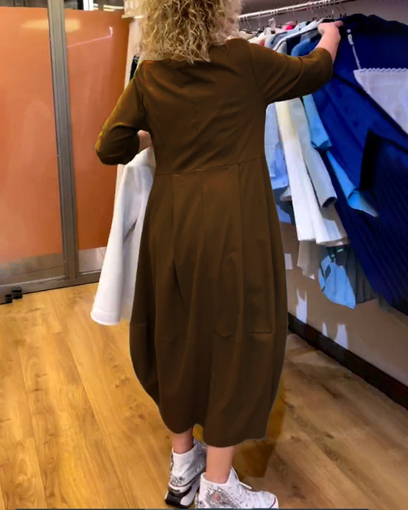Jessica - Elegant Dress with Round Neck Valrynlondon