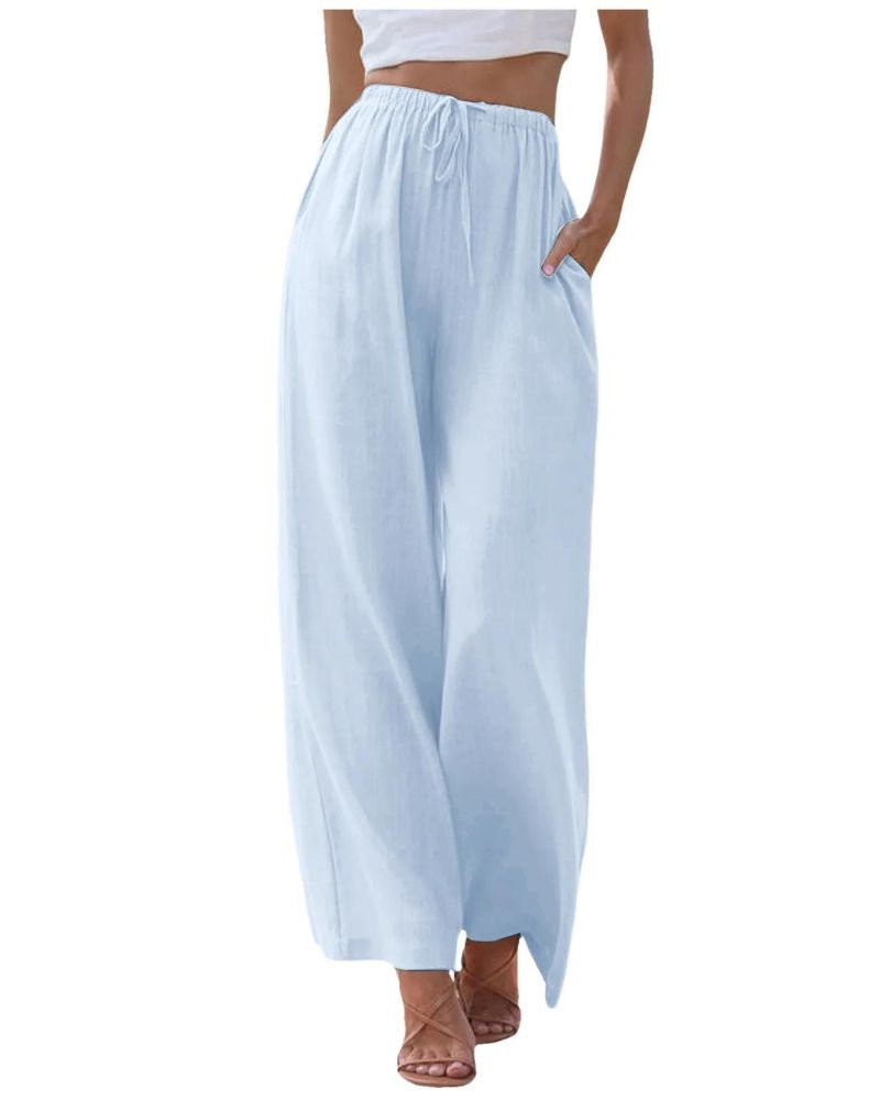 SARALI - COMFY LINEN AND COTTON PANTS Valrynlondon