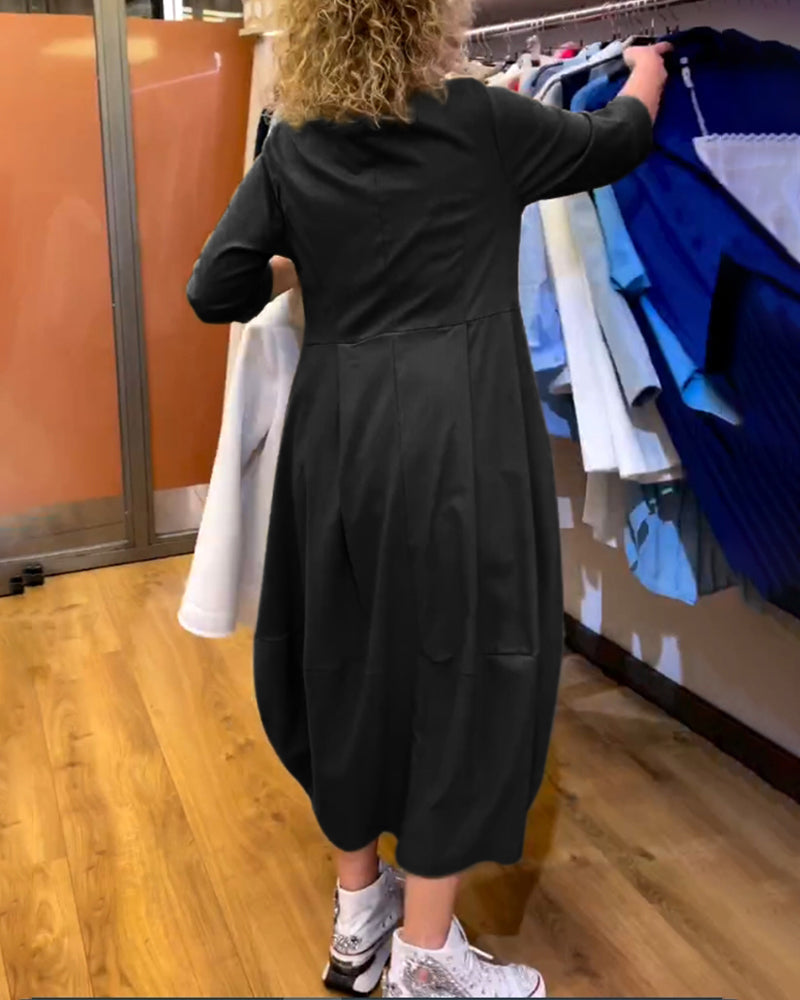 Jessica - Elegant Dress with Round Neck Valrynlondon