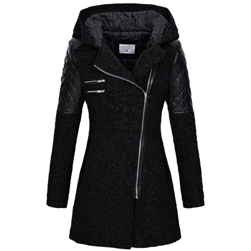 Zoë™ - Stylish Slanted Zipper Winter Jacket Valrynlondon