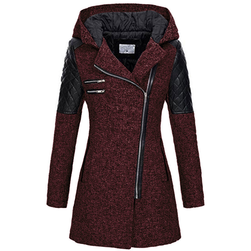 Zoë™ - Stylish Slanted Zipper Winter Jacket Valrynlondon