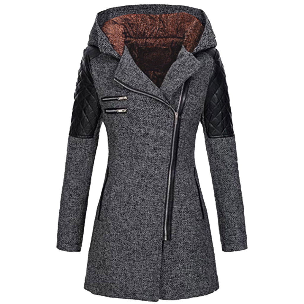 Zoë™ - Stylish Slanted Zipper Winter Jacket Valrynlondon