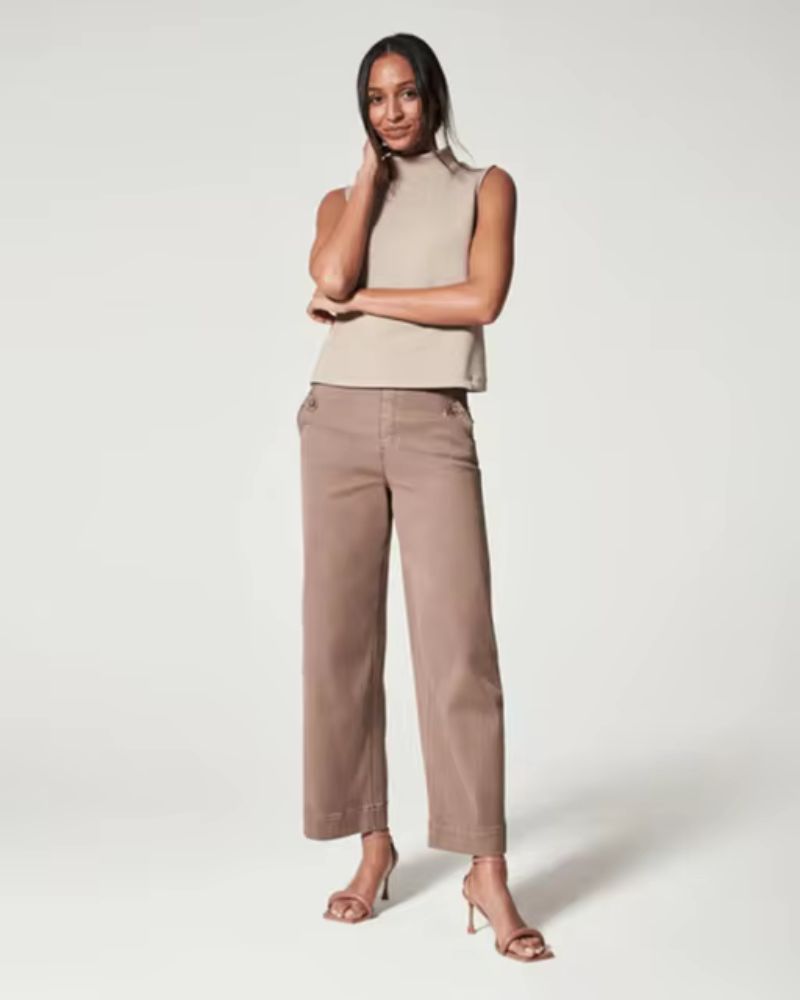 MAROA - Stretch Twill Cropped Wide Leg Pant Valrynlondon