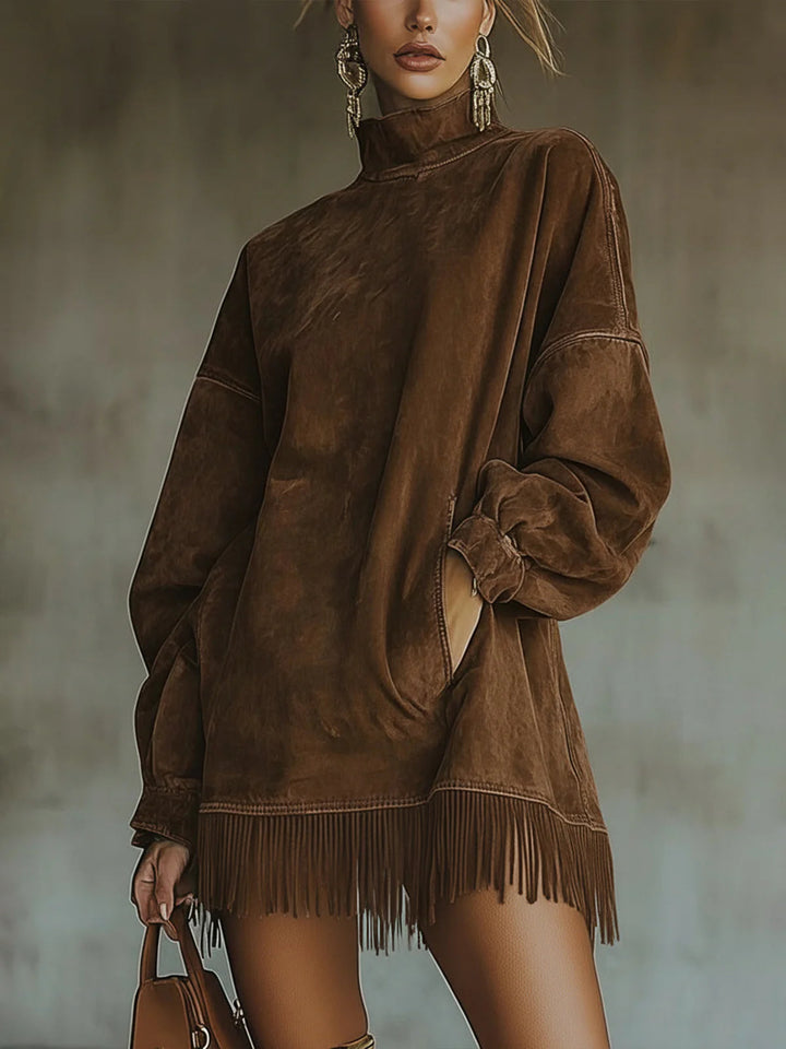 Posey – Suede Dress with Fringes Valrynlondon