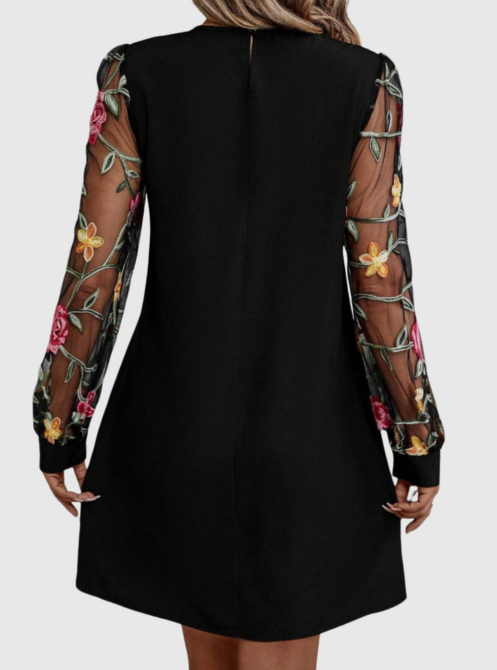 Enid – Elegant V-Neck Dress with Sleeves Valrynlondon