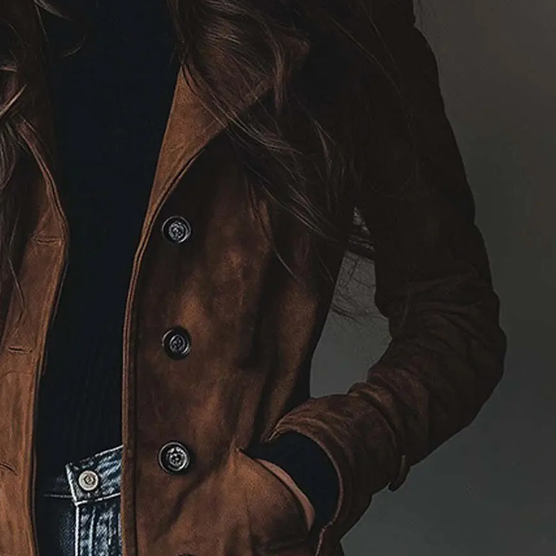 Maude - Long Vegan Suede Jacket Valrynlondon