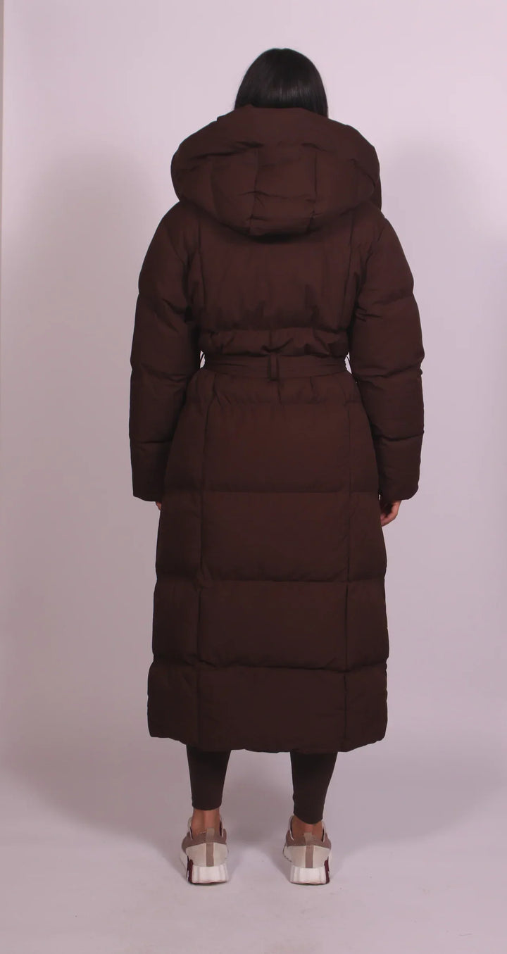 Carmen - Long Belted Puffer Coat Valrynlondon