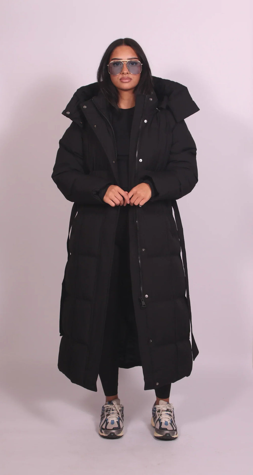 Carmen - Long Belted Puffer Coat Valrynlondon