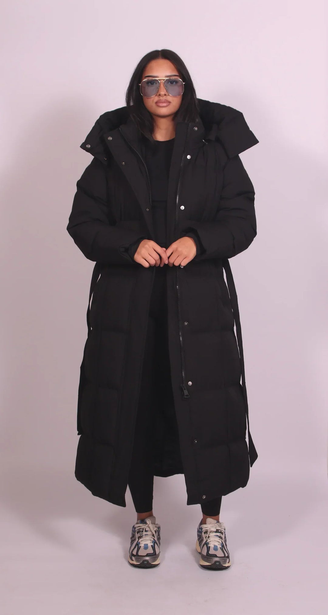 Carmen - Long Belted Puffer Coat Valrynlondon