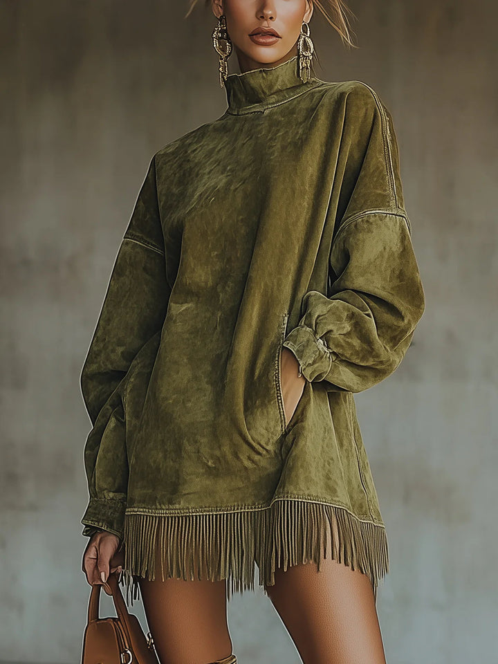 Posey – Suede Dress with Fringes Valrynlondon