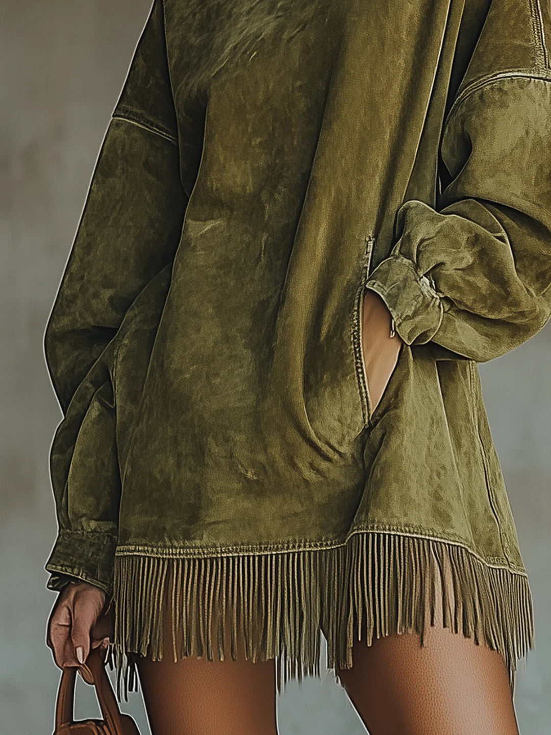 Posey – Suede Dress with Fringes Valrynlondon