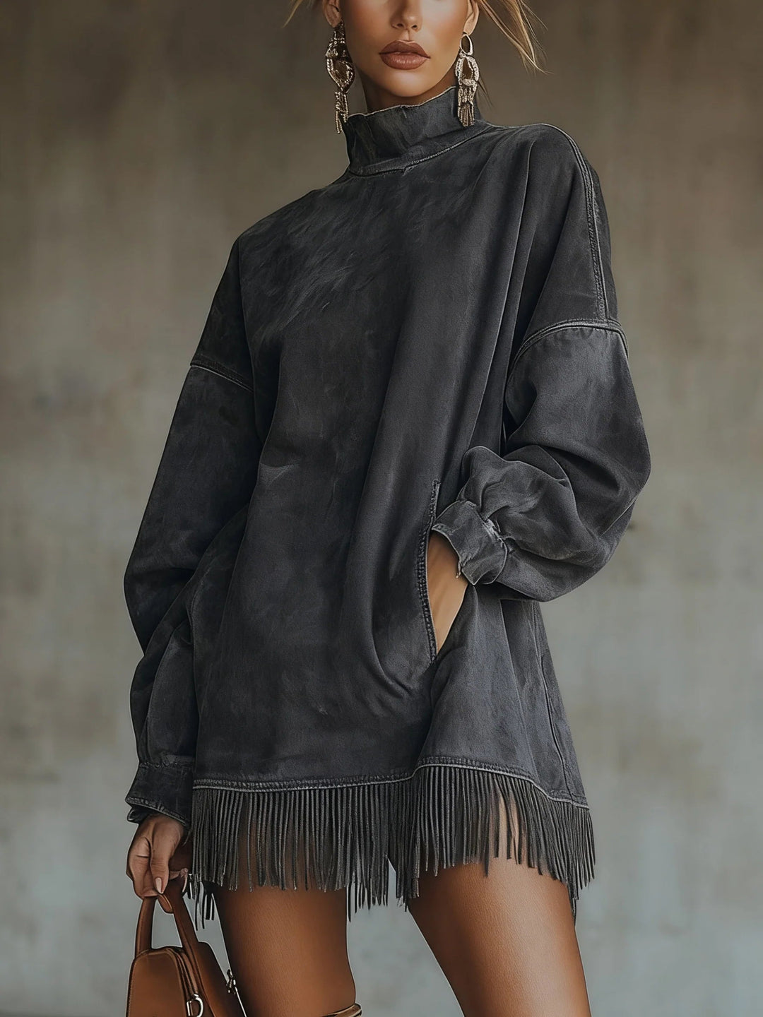 Posey – Suede Dress with Fringes Valrynlondon