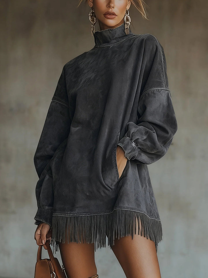 Posey – Suede Dress with Fringes Valrynlondon