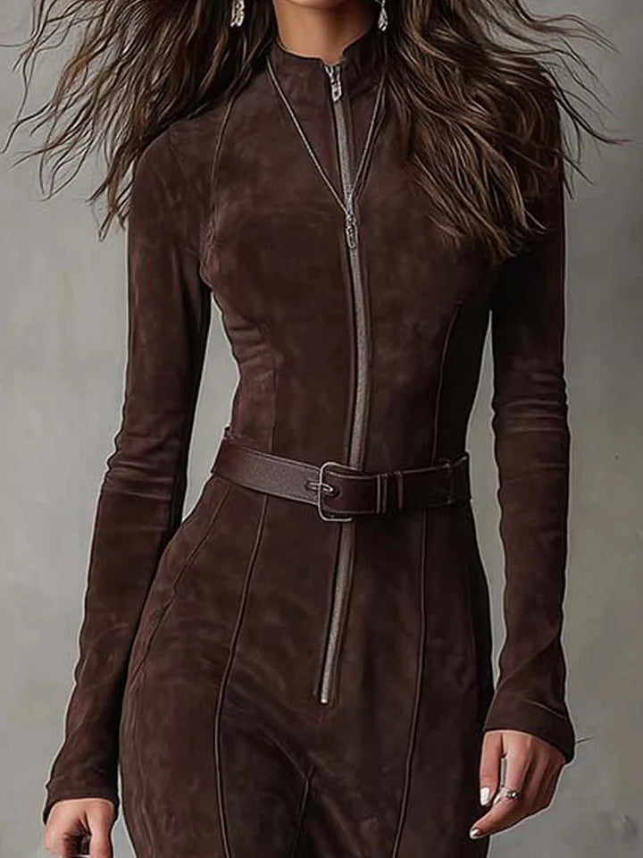 Maisie – Long Suede Dress Valrynlondon
