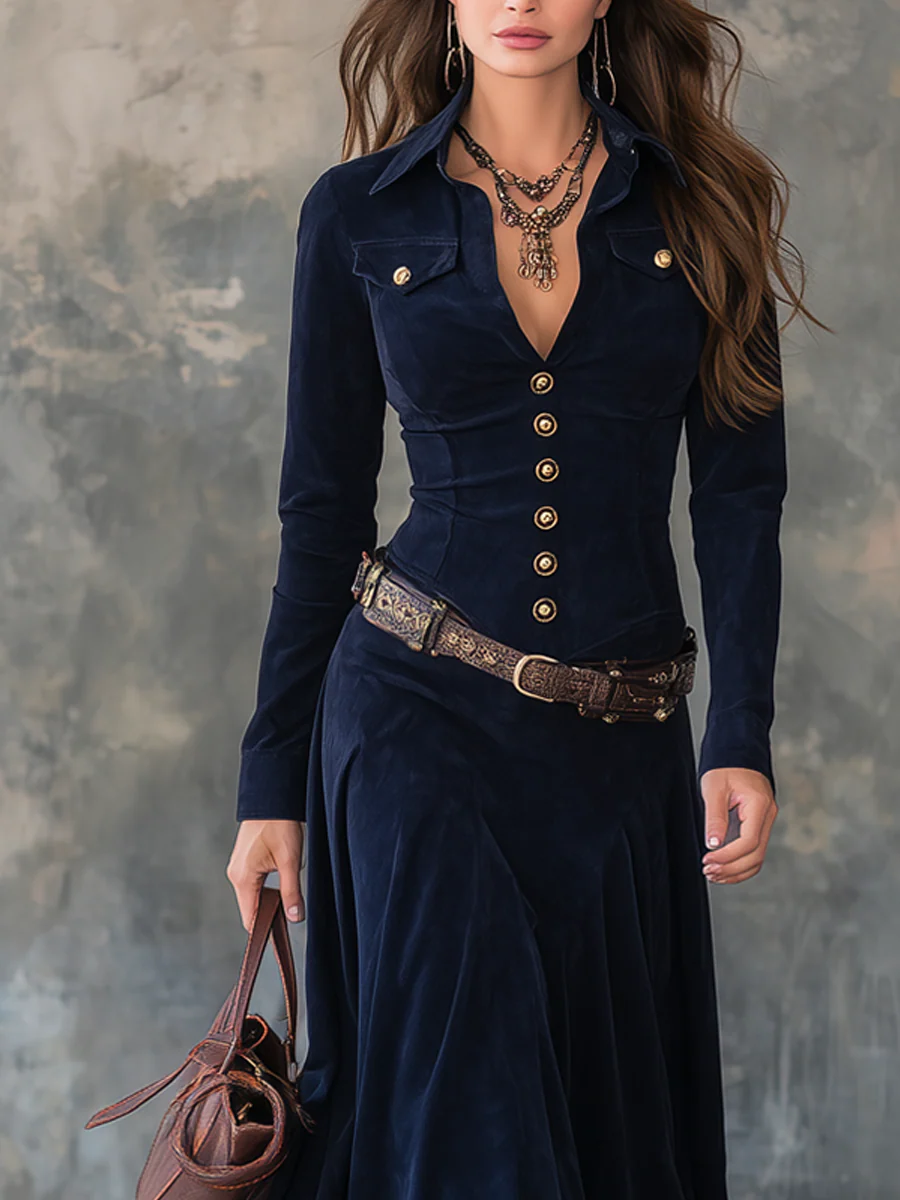 Guinevere – Long Suede Dress with Slit Valrynlondon