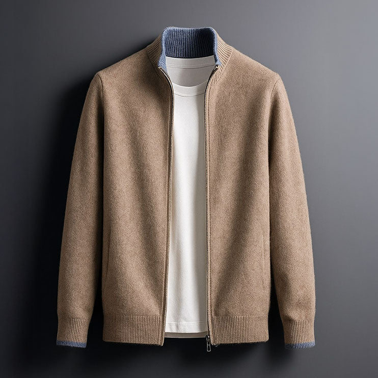 Cambridge | Elegant Wool Zip Cardigan Valrynlondon