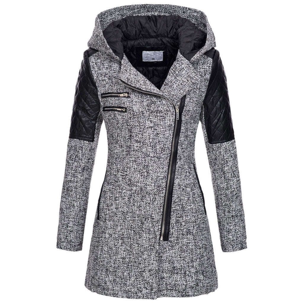 Zoë™ - Stylish Slanted Zipper Winter Jacket Valrynlondon