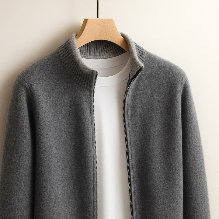 Cambridge | Elegant Wool Zip Cardigan Valrynlondon