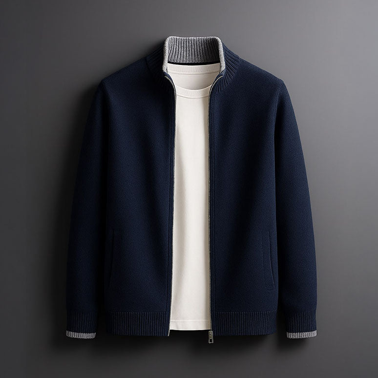 Cambridge | Elegant Wool Zip Cardigan Valrynlondon