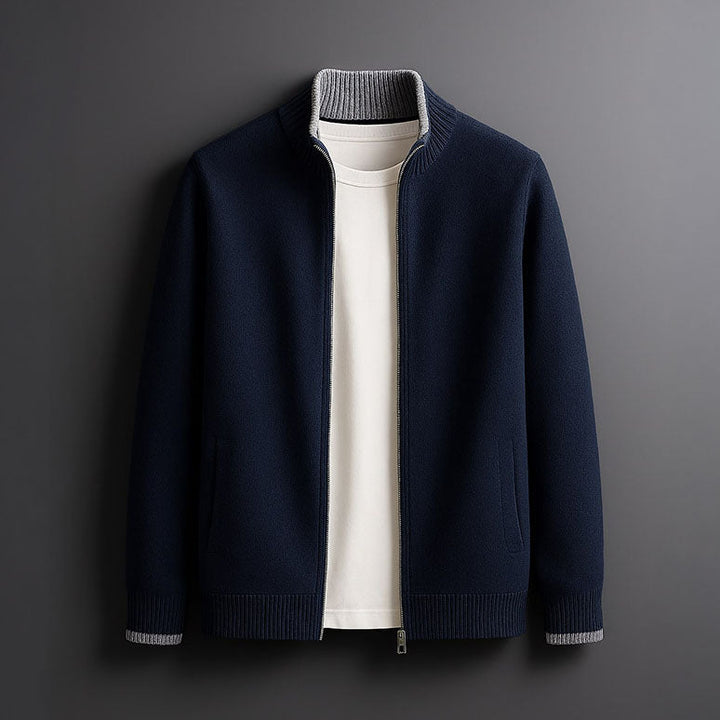 Cambridge | Elegant Wool Zip Cardigan Valrynlondon